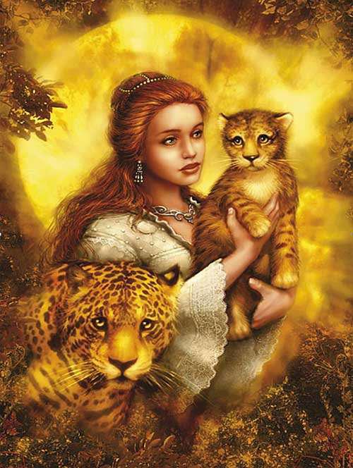 №330199 - девушка и дикие звери - оригинал