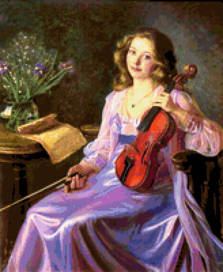 СКРИПАЧКА - картина, женская красота - предпросмотр