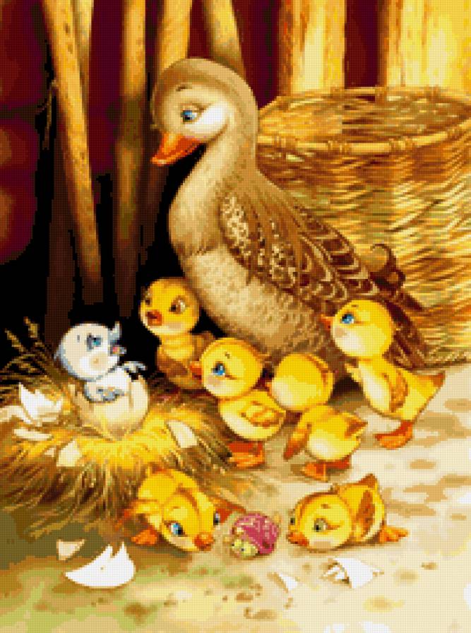 Гадкий утенок - картинка для детей, сказка, утка, птицы - предпросмотр