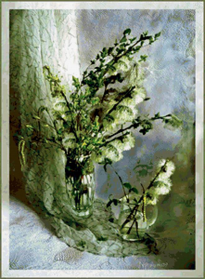 весенний букет - цветы, натюрморт, верба, букет, весна - предпросмотр