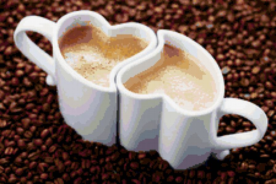Coffee - два цвета, сердечко, кофе - предпросмотр