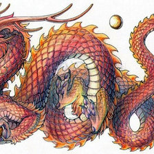 Оригинал схемы вышивки «красный дракон» (№331290)