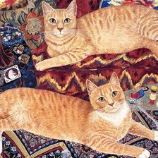 Оригинал схемы вышивки «кошки» (№331801)