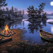 Схема вышивки «Ночной костер»
