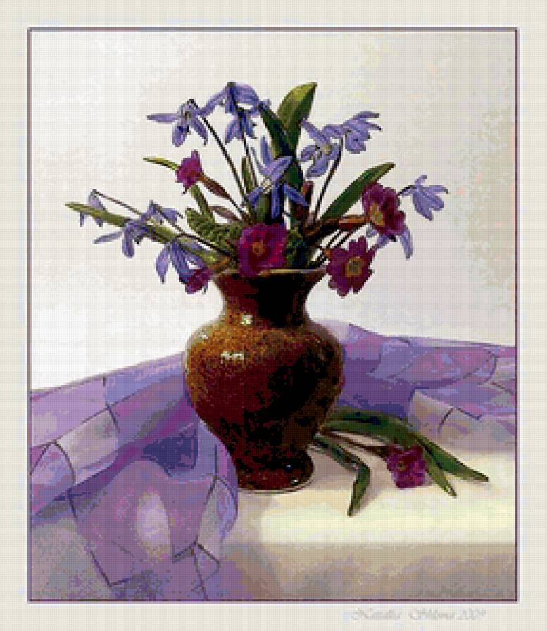№332459 - натюрморт, букет, цветы, подснежники, весна - предпросмотр