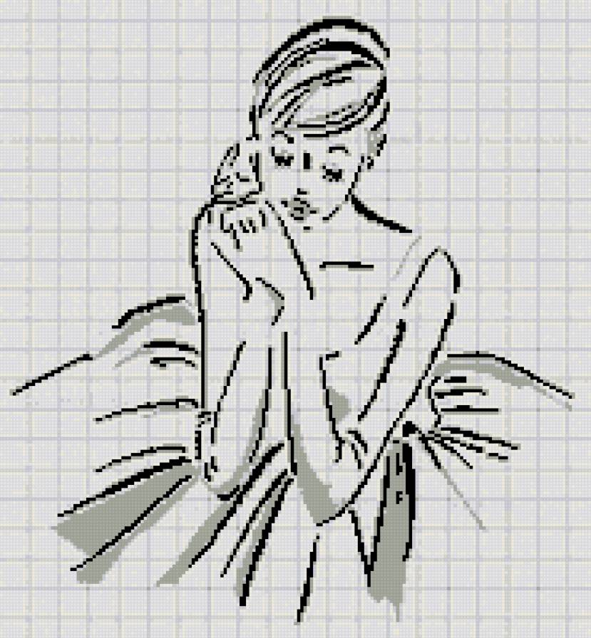 Балерина - контурная, девушка, балерина - предпросмотр