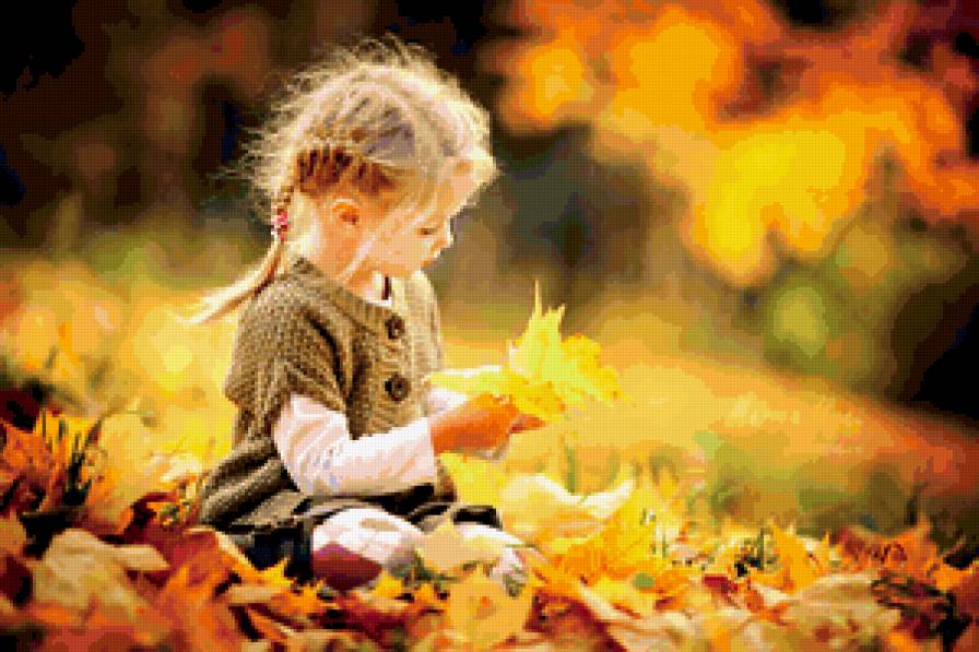 Осеннее - осень, девочка, дети, ребенок - предпросмотр