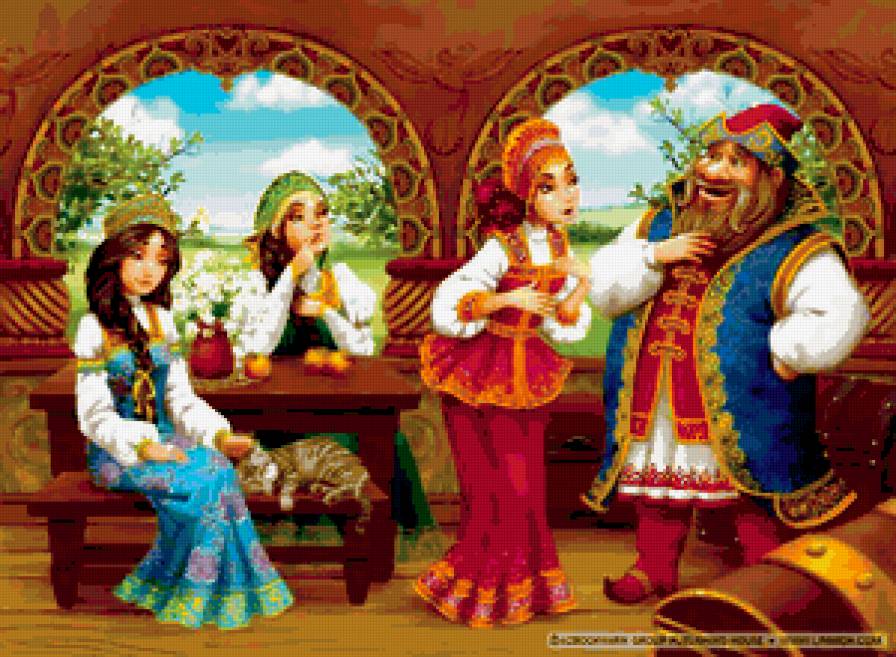 сказка - три девицы, пушкин - предпросмотр