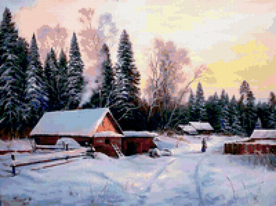 художник В.Плачев - зима - предпросмотр