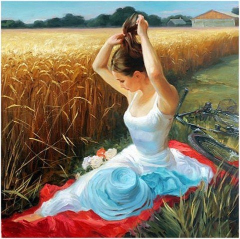 художник в. волегов - девушка - оригинал