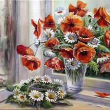 Схема вышивки «маки»