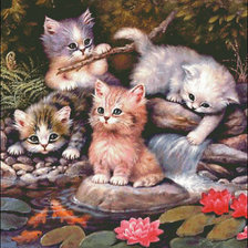 Схема вышивки «Котята»