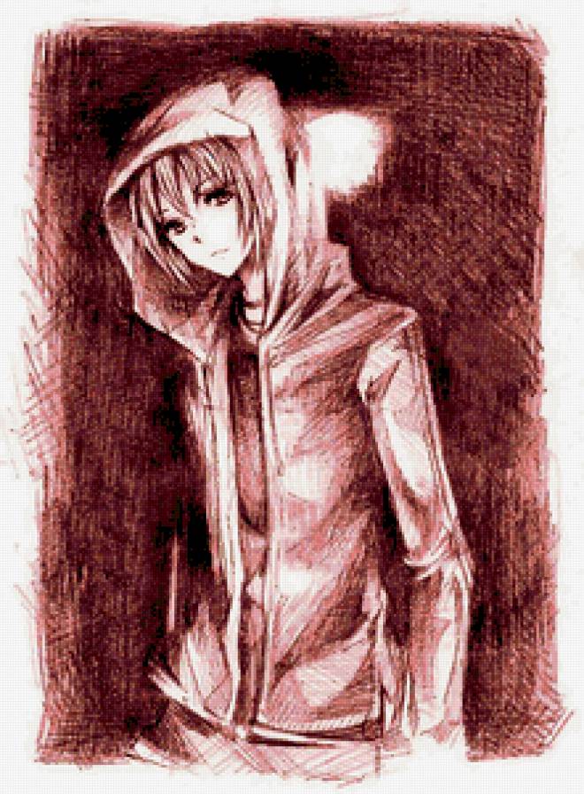 Одиночество - аниме, парень, одиночество, рисунок - предпросмотр