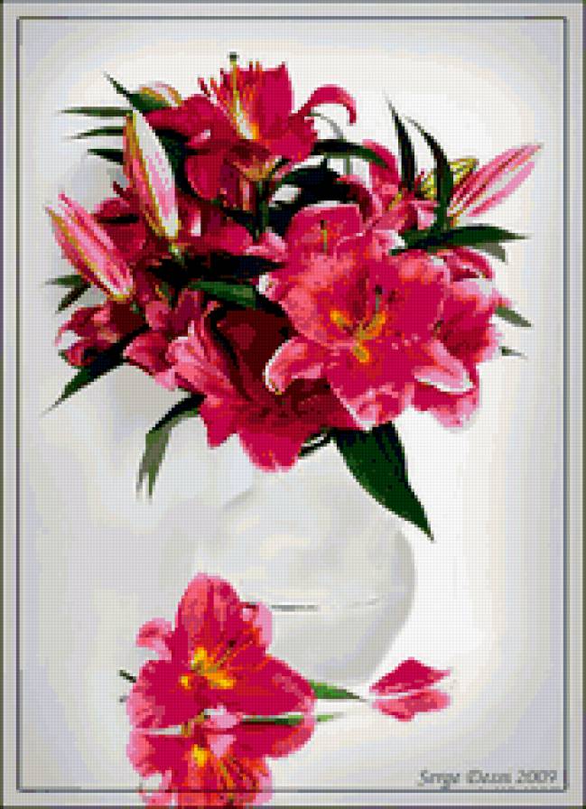 лилии - лилии, букет, цветы, лето - предпросмотр