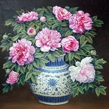 Схема вышивки «пионы»