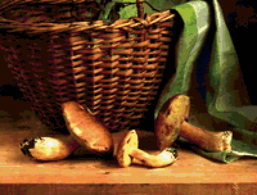 №335228 - натюрморт, корзина, грибы - предпросмотр