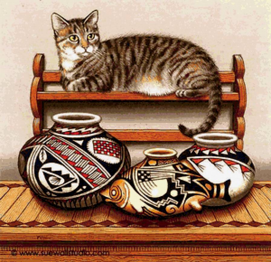 натюрморт с котом - предпросмотр