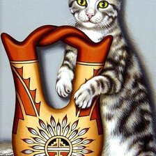 Оригинал схемы вышивки «натюрморт с котом» (№335317)