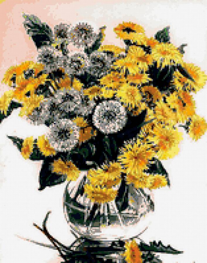 Одуванчики - одуванчики, букет, цветы - предпросмотр