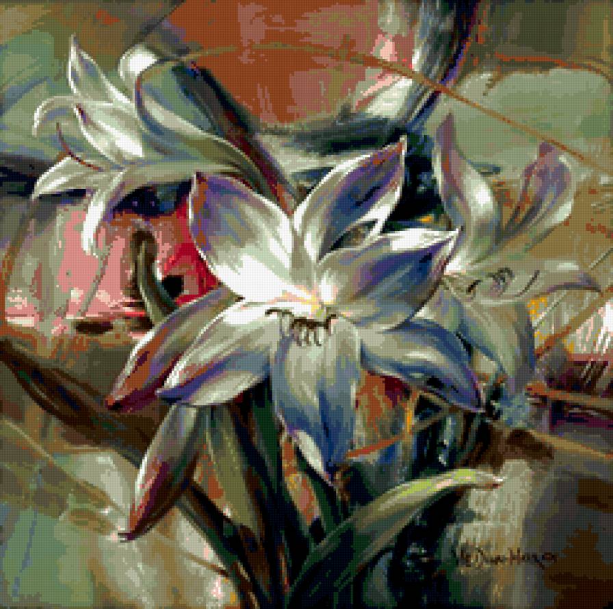 лилии - лето, букет, лилии, цветы - предпросмотр