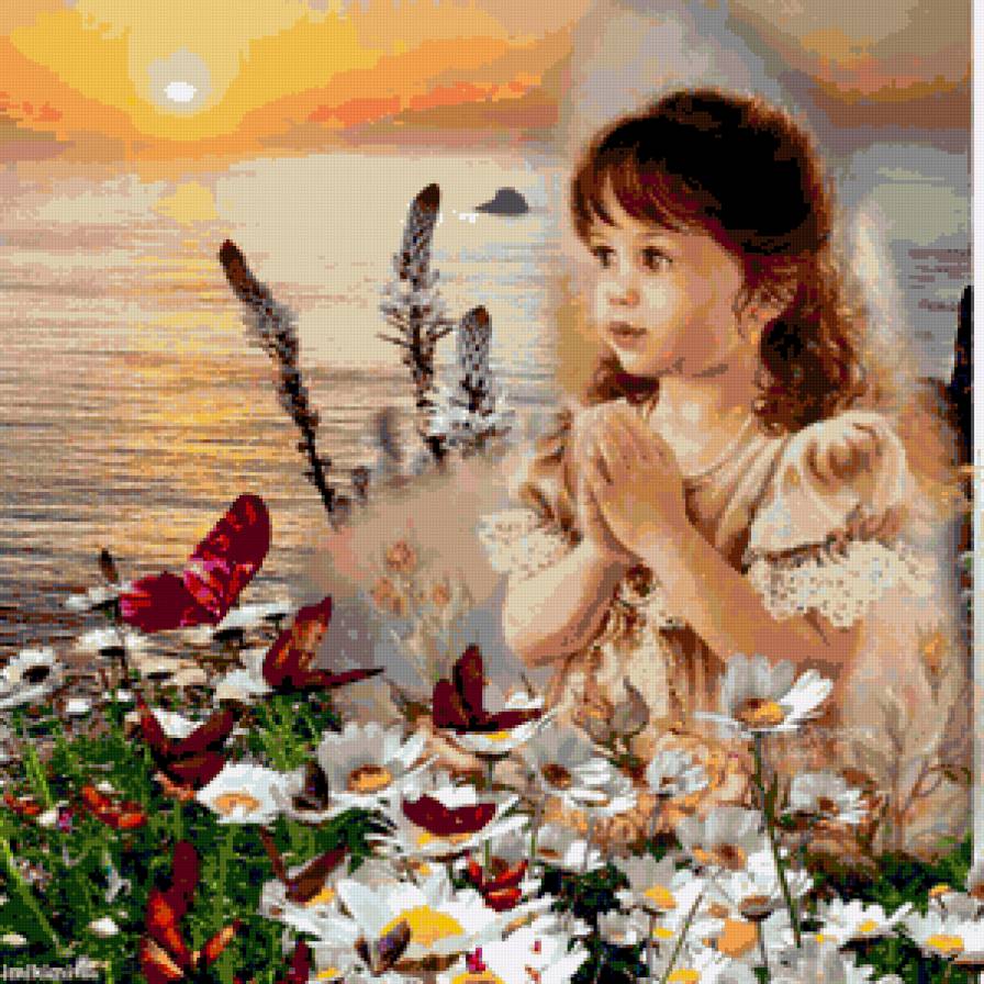 серия "дети" - дети.девочка.цветы - предпросмотр