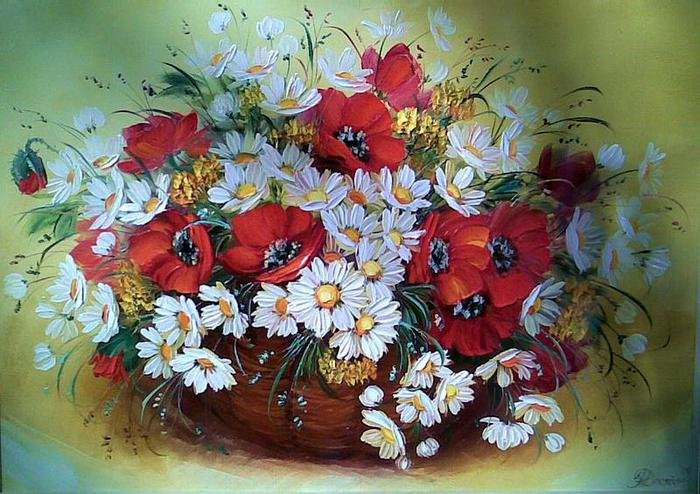 цветы - ромашки, цветы, букет, весна - оригинал