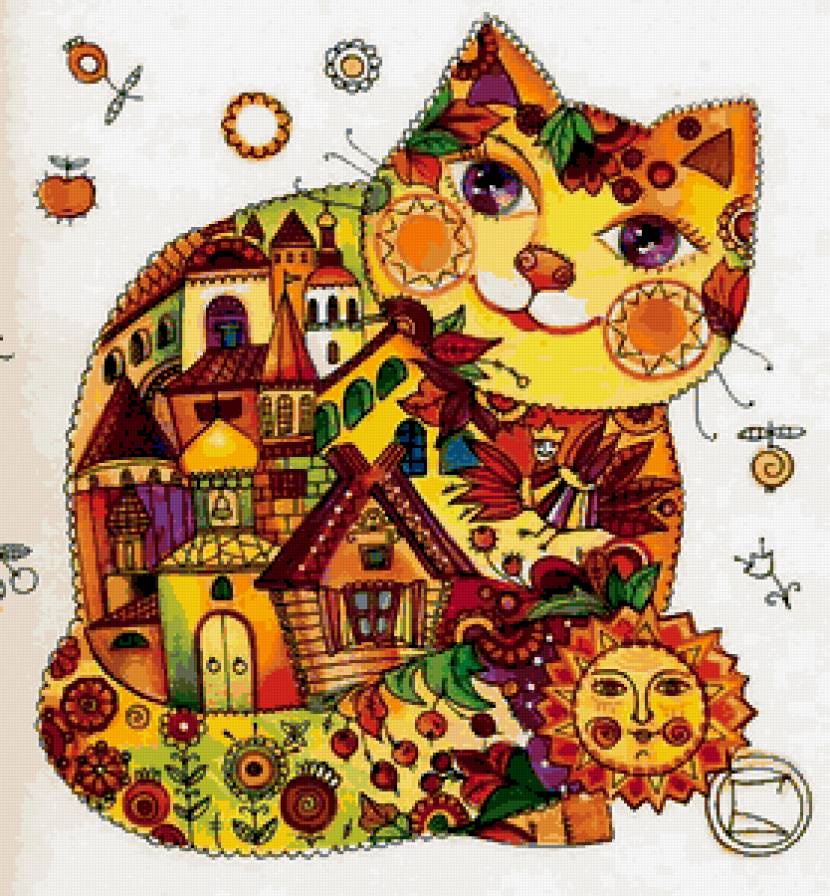 расписной кот - предпросмотр