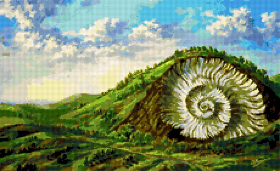 "Гость" В.И. Калинин - ракушка, пейзаж, живопись - предпросмотр