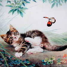 кот китайская живопись 1