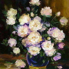 Схема вышивки «букет в синей вазе»