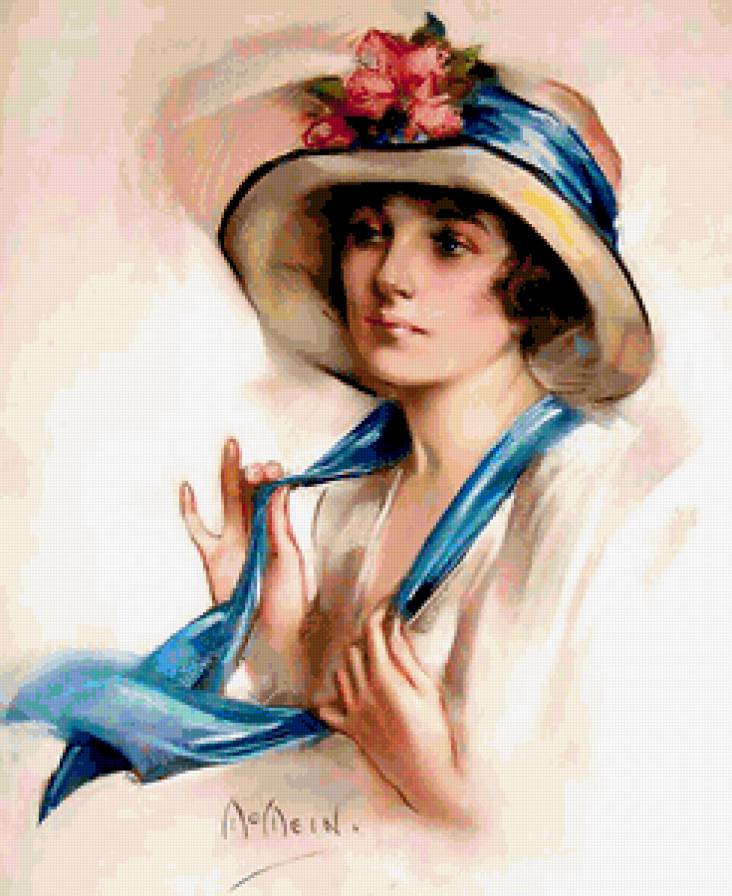 девушка в шляпке - девушка, шляпка - предпросмотр