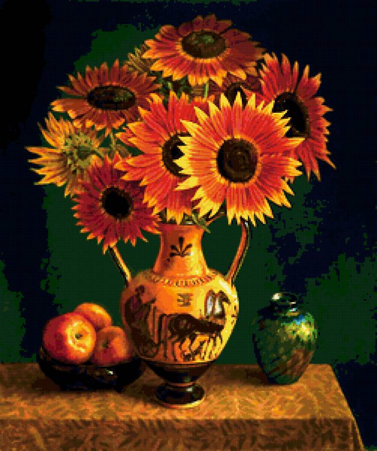 Цветочное настроение - натюрморт - предпросмотр