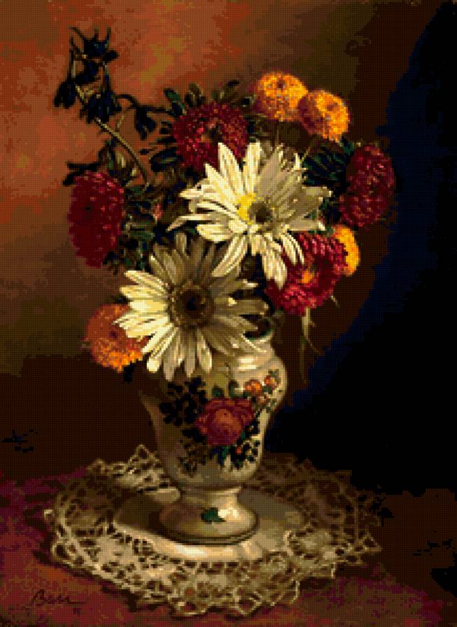 Цветочное настроение - натюрморт - предпросмотр