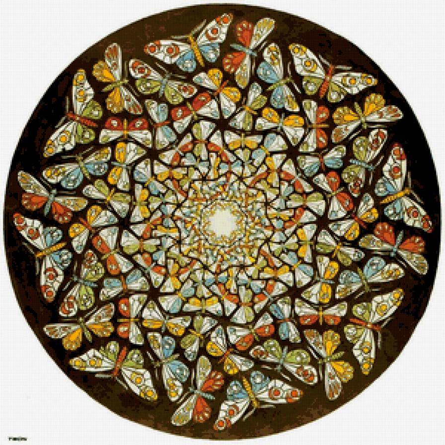 Эшер. Мир бабочек - иллюзии, бабочки, эшер, рисунок - предпросмотр