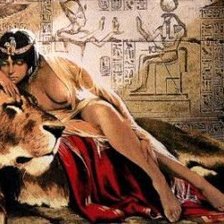 Оригинал схемы вышивки «Клеопатра со львом» (№338979)
