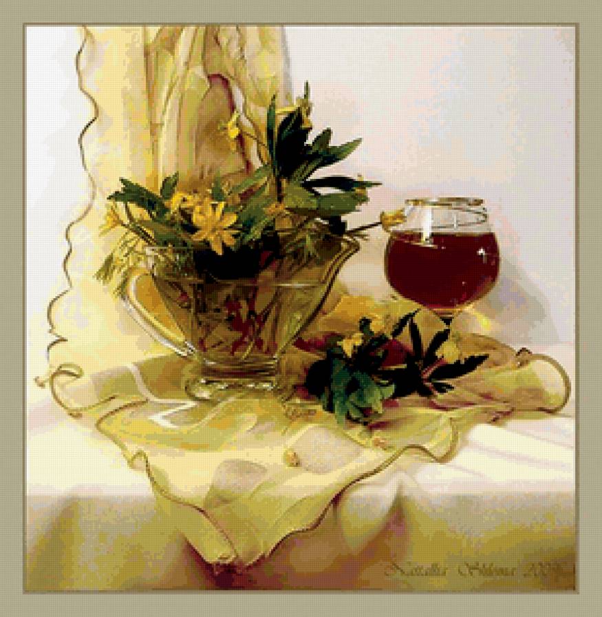 №339290 - букет, натюрморт, цветц, вино - предпросмотр