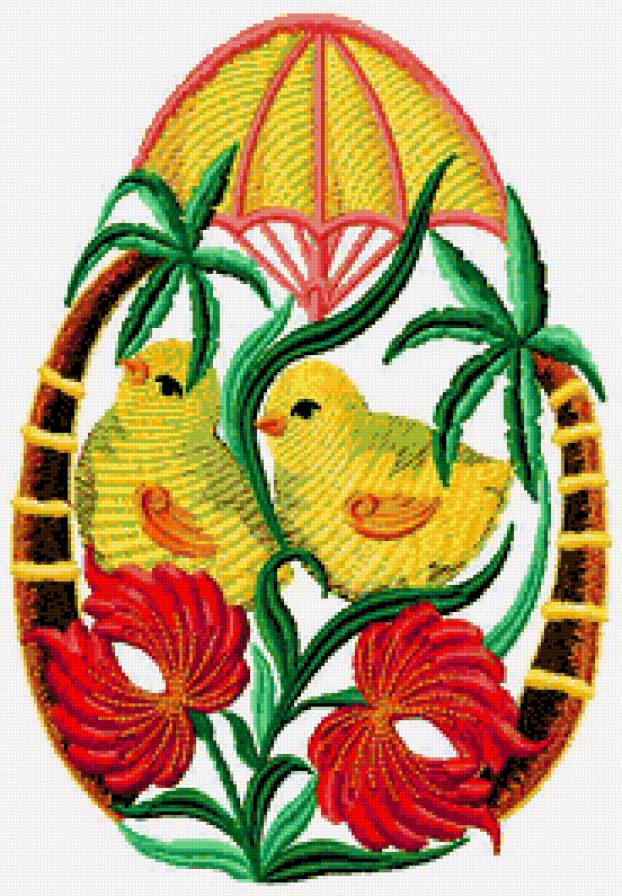 Пасхальное яичко - пасха, яичко, птичка, пасхальные яйца, цветы, цыпленок - предпросмотр