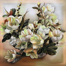 Оригинал схемы вышивки «Букет белых цветов» (№340004)