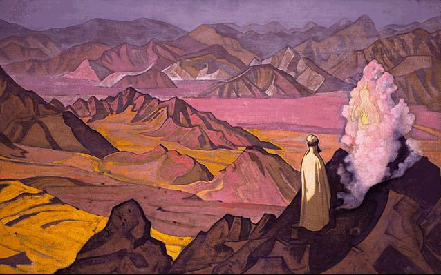 Рерих_Магомед на горе Хира - живопись, картина, искусство - оригинал