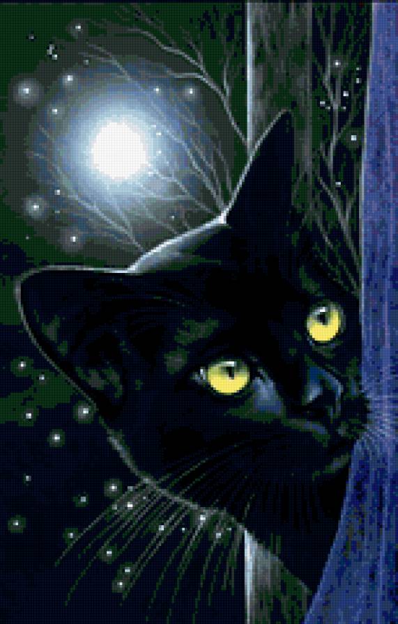 коты Гармашовой Ирины 2 - луна, кот, окно - предпросмотр