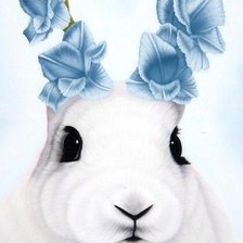 Схема вышивки «цветочный кролик»