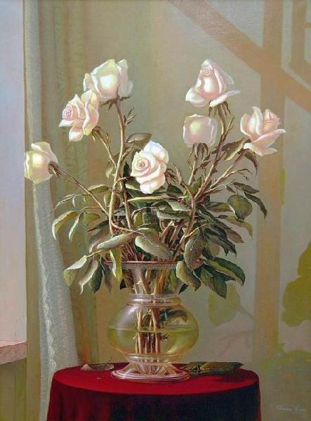 БУКЕТ БЕЛЫХ  РОЗ - цветы - оригинал