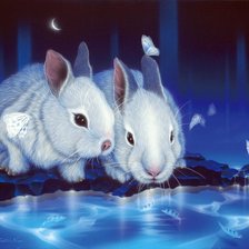 Схема вышивки «зайчата»