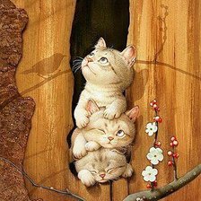 Схема вышивки «котики от Макото Мурамацу»