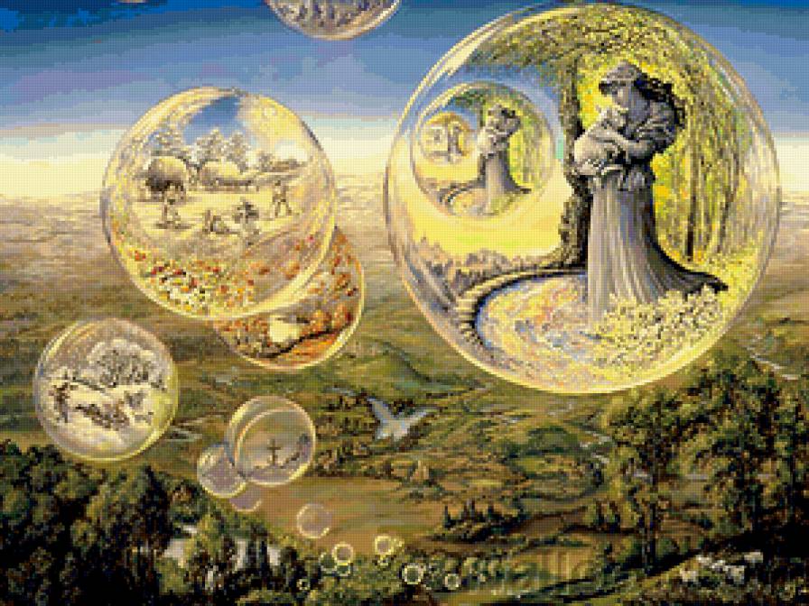 Жезефина Уолл "Мыльные пузыри" - репродукция, жезефина уолл - предпросмотр