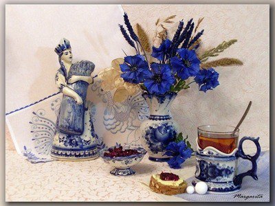 №343073 - натюрморт, гжель - оригинал