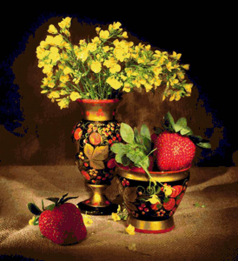 №343088 - натюрморт, хохлома, клубникка - предпросмотр