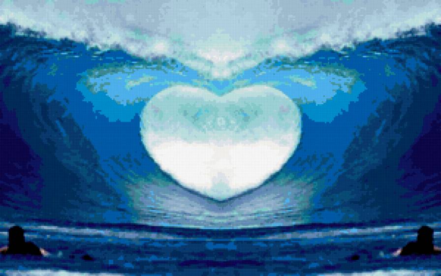 Сердце - любовь, море, сердце, волна - предпросмотр