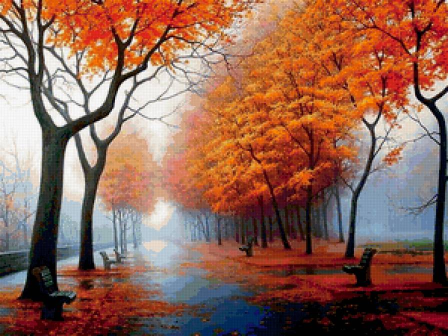 Осень - аллея, листопод, осень, пейзаж - предпросмотр