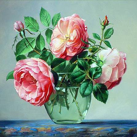розы в вазе - оригинал